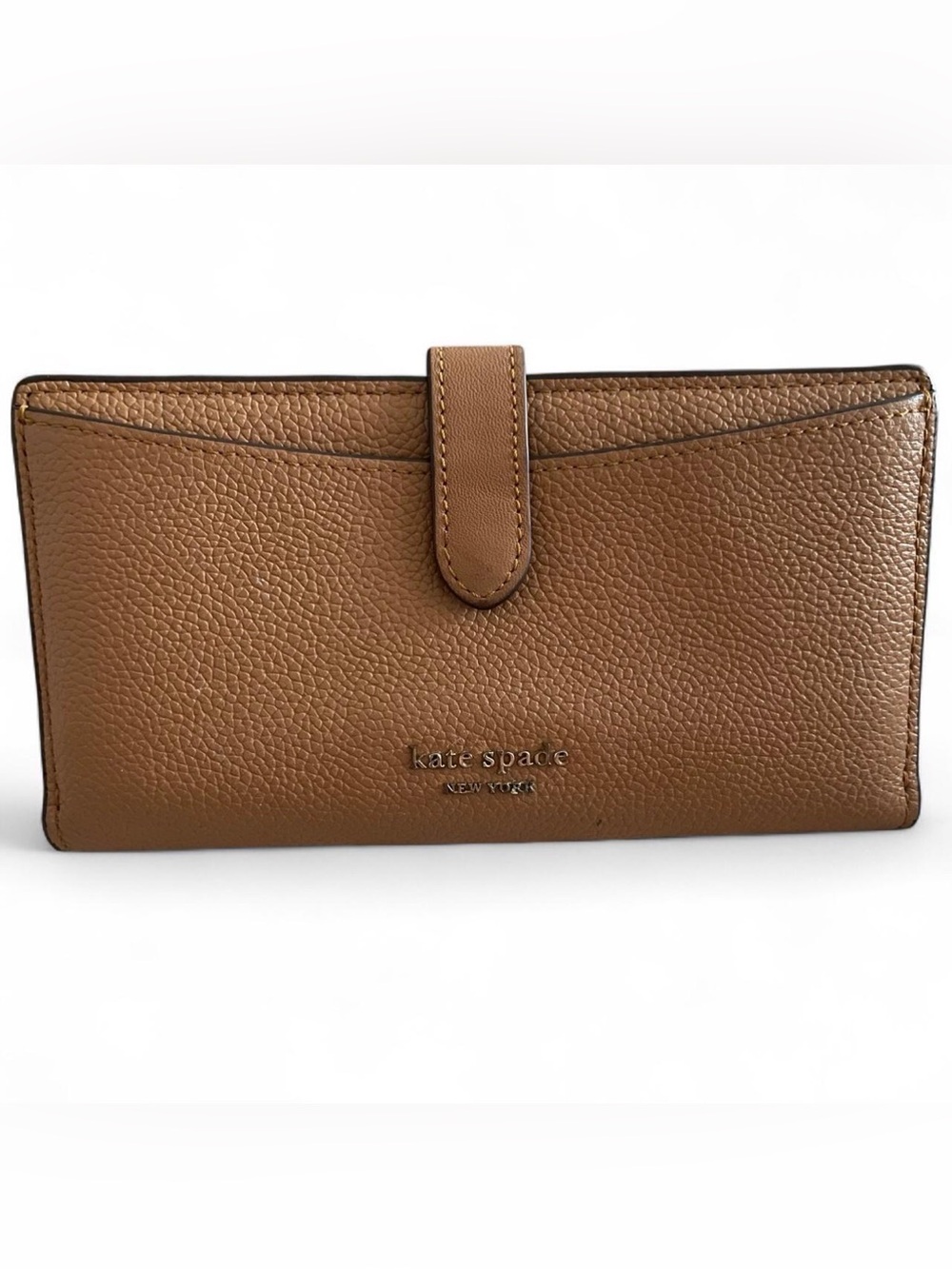 Kate Spade New York Tan Leather Continental Wallet Snap Card Holder